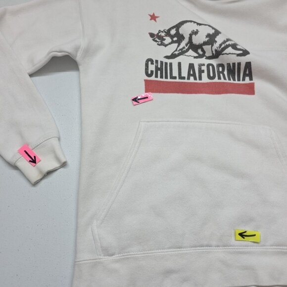 Brisco Brands California Bear Hoodie Mens Size Small White Sweatshirt **READ** - Picture 10 of 16